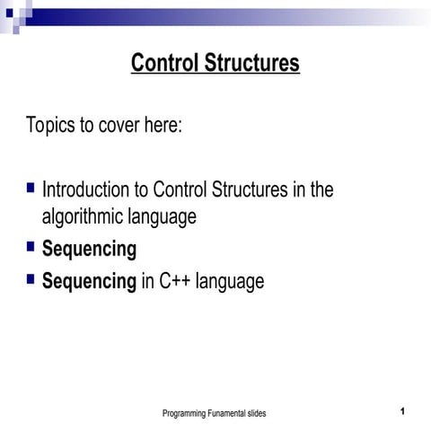 Comprehensive Introduction to Programming Control Structures and C++ ...