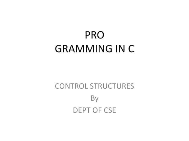 Control structures(class 02)