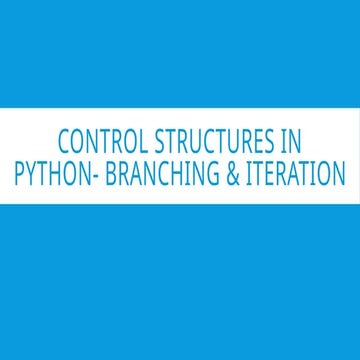 Python Control structures | PPT