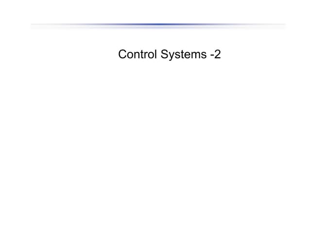 control systems block representation and first order systems