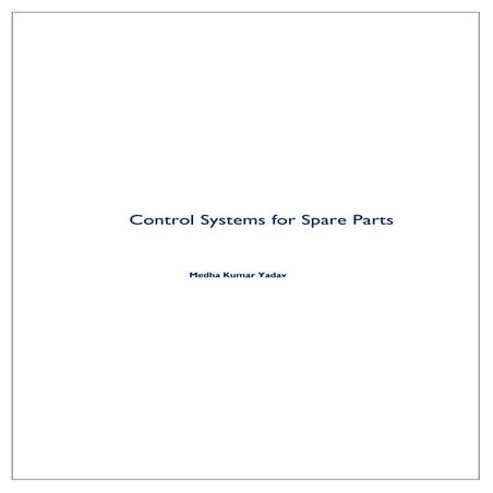 Control systems for spare parts.
