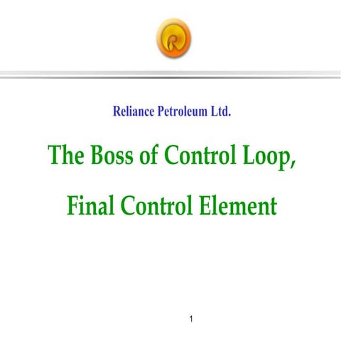 Control valve presentation