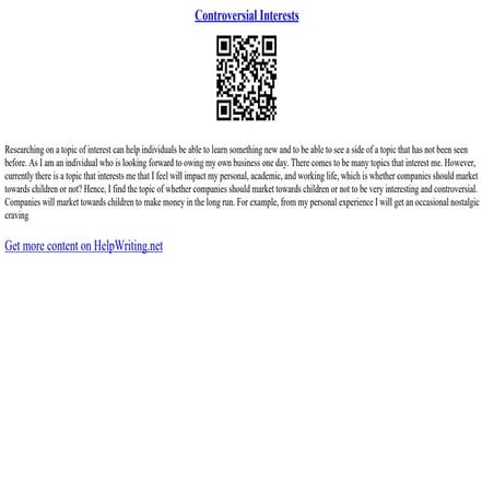 Controversial Interests