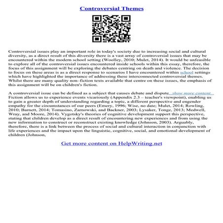 Controversial Issue Essay