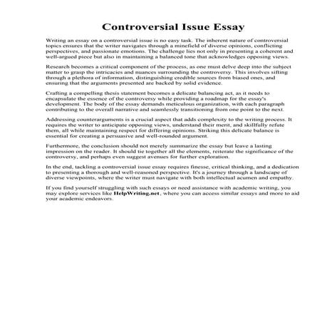 Controversial Issue Essay