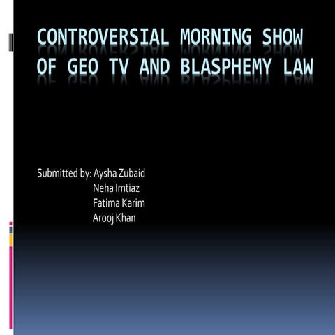 Controversial morning show of geo tv and blasphemy