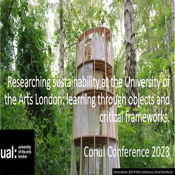 Researching sustainability at University of the Arts London: Learning through...