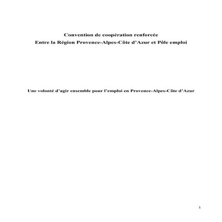 Convention Conseil régional Paca - Pôle emploi