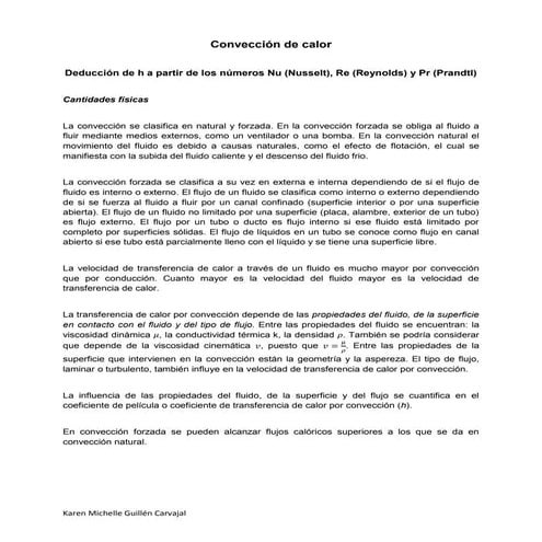 Deducción de h a partir de numeros adimensionales