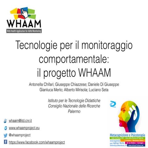 Tecnologie per il monitoraggio comportamentale: il progetto WHAAM