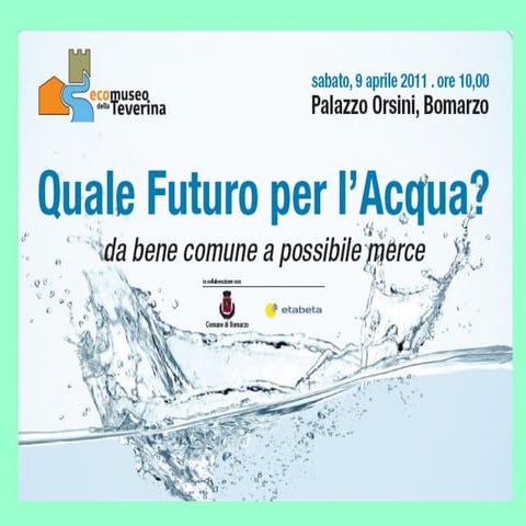 Quale futuro per l'acqua