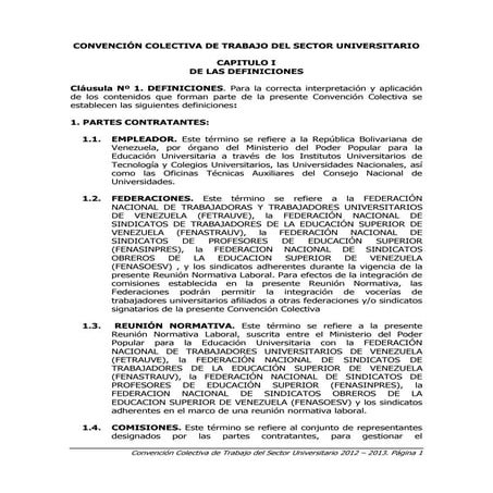 nuevo Convención colectiva  2012-2013