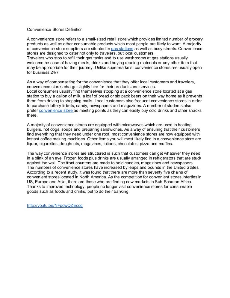 Convenience stores definition