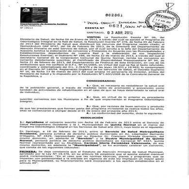 Convenio nº 039 2013  - res. ex. nº 621 prog. odontologico integral 2013 defi...