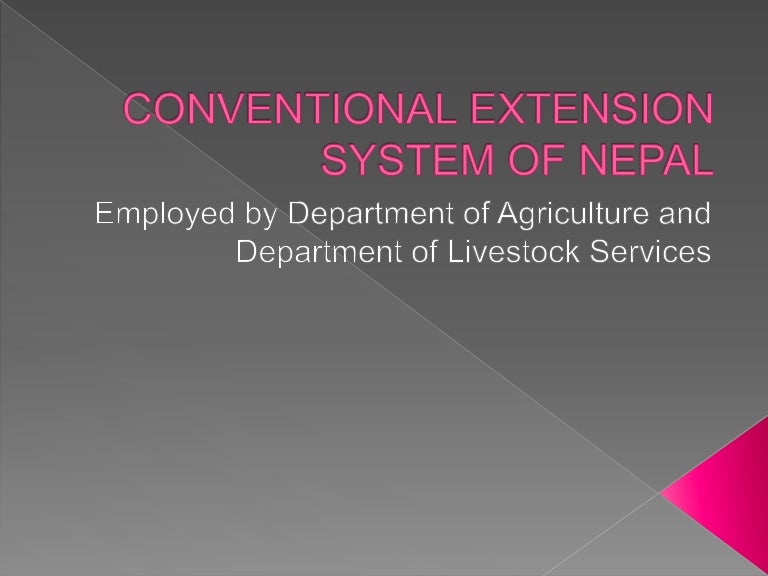 Conventional extension system of nepal
