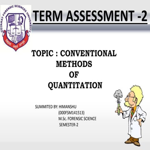 Conventional methods of quantitative analysis