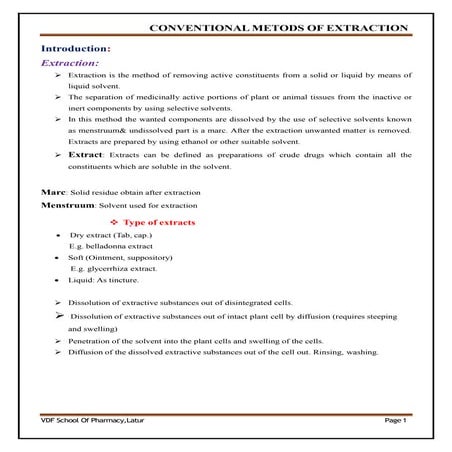 Conventional methods of extraction ppt