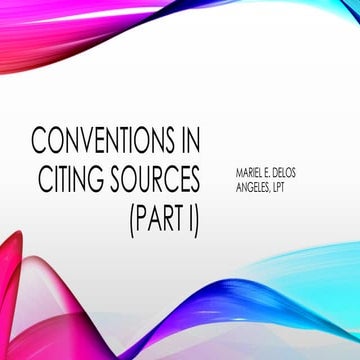 Conventions in citing sources (module 3)