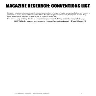 Conventions list