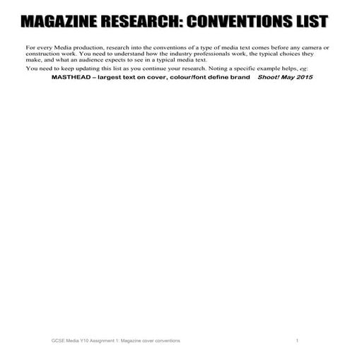 Conventions list