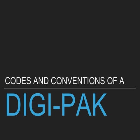 Conventions of a Digipak 