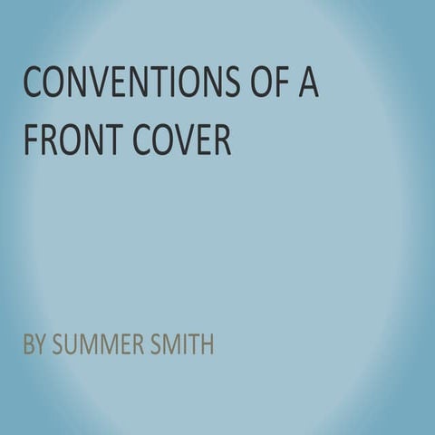Conventions of a front cover