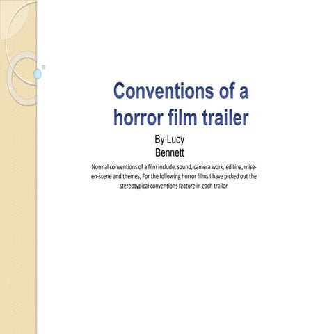 Conventions of a horror film
