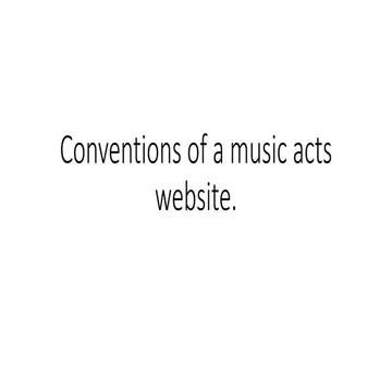 Conventions of a music acts website