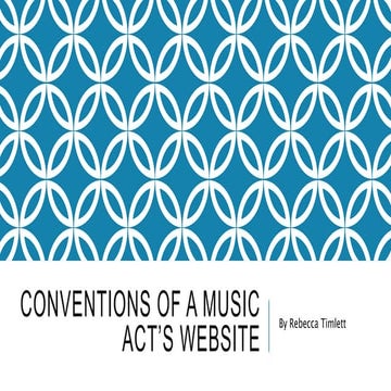 Conventions of a Music Act’s Website