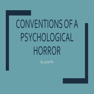 Conventions of psychological horror films | PPTX