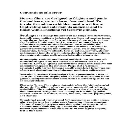 Conventions Of Horror