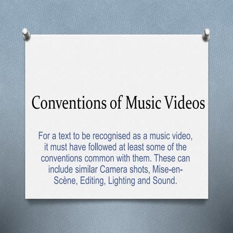 Conventions of music videos 