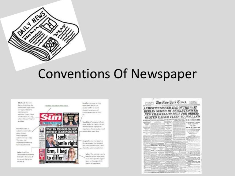 Conventions of newspaper
