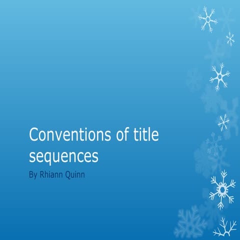 Conventions of title sequences