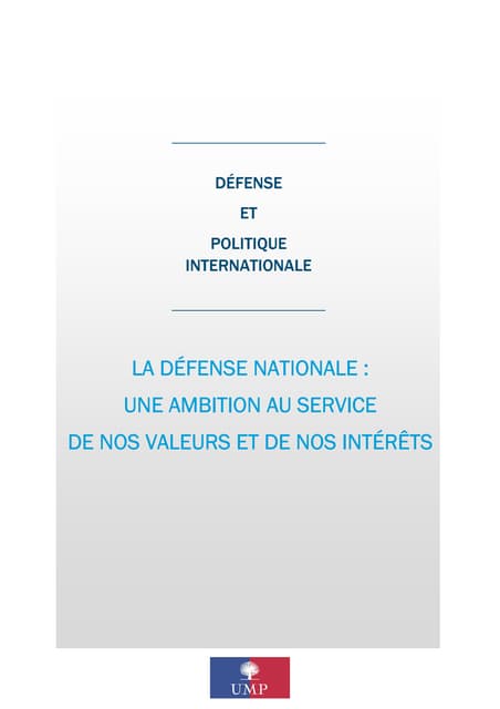 Convention UMP défense nationale
