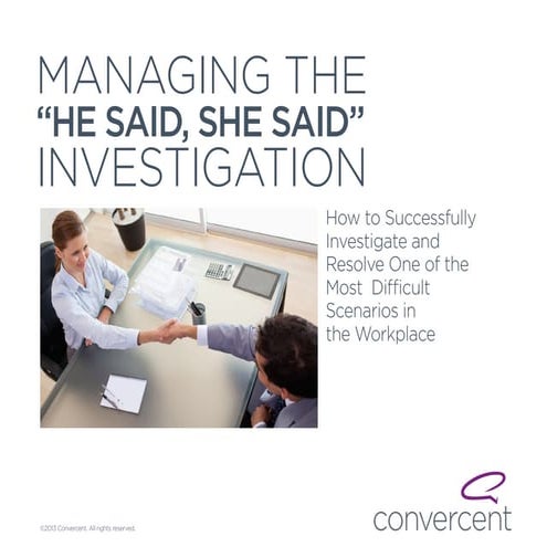 Managing the He Said, She Said Investigation ebook