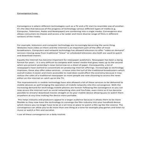 Convergence essay