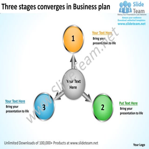 Converges in business powerpoint presentation plan circular spoke diagram slides