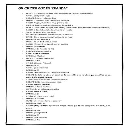 Conversa   on creieu que és ruanda