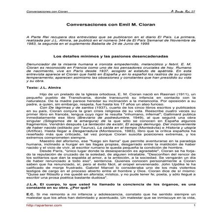 Conversaciones con cioran