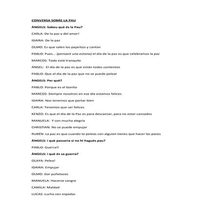 Conversa sobre la pau