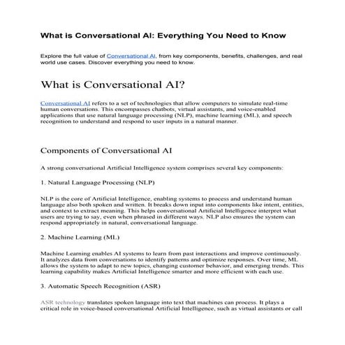 What is Conversational Al: Everything You Need to Know