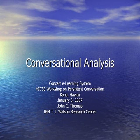 Conversational analysis | PPT