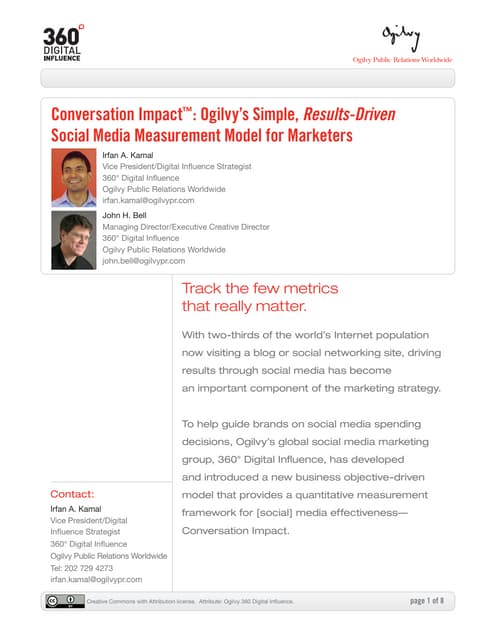 Conversation impact social media measurement by irfan kamal and john bell