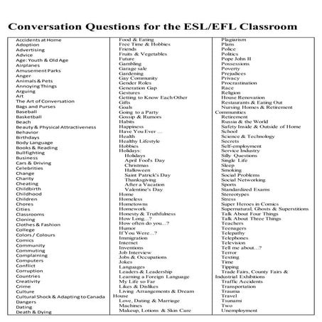 Conversation questions