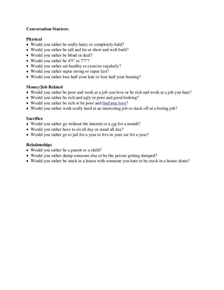 Conversation starters