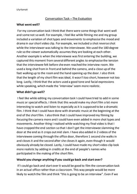 First filming experience | PDF