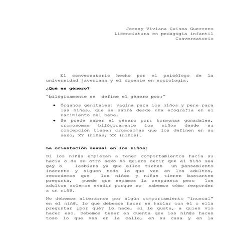 Conversatorio Infancia y Genero 