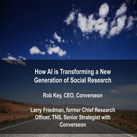 Quirk's 2018 Presentation:  Impact of AI on Social Listening and Research