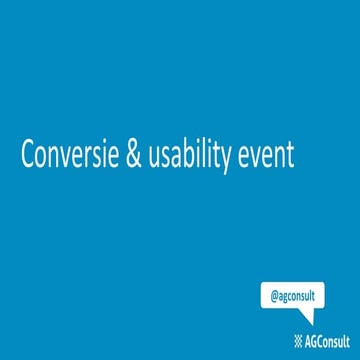 Conversie & usability event 9/05/2015